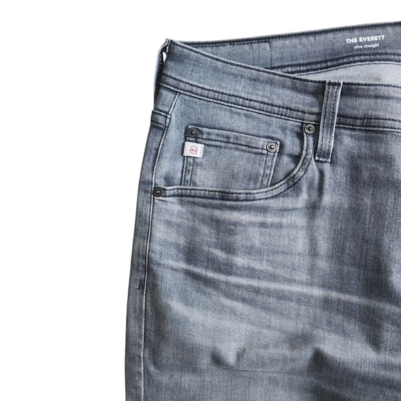 Ag Adriano Goldschmeid The Everett Slim Straight Gray Jeans - 36R - Picture 12 of 16